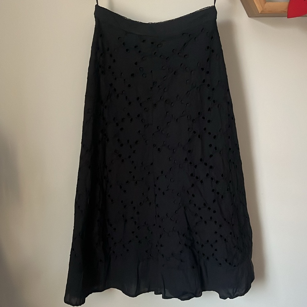 Commense Eyelet Cotton Zippered Mid Skirt - Picture 8 of 8